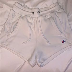 Champion white sweat shorts